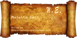 Maletta Emil névjegykártya
