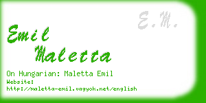emil maletta business card